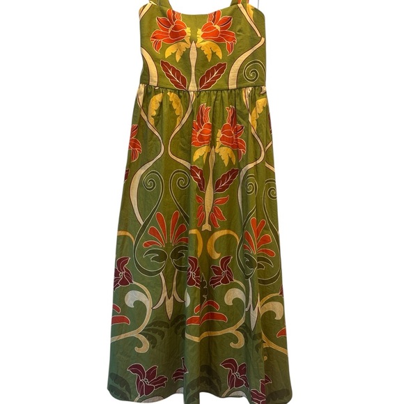 Zara Green and Red Midi Dress - Picture 5 of 8